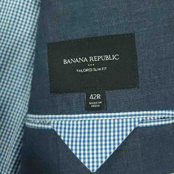 Banana Republic Blazer Sport Coat Mens 42R Tailored Slim Fit Performance Plaid - Picture 5 of 9